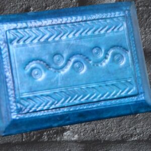 BOITE A BIJOUX EN CUIR BLEU