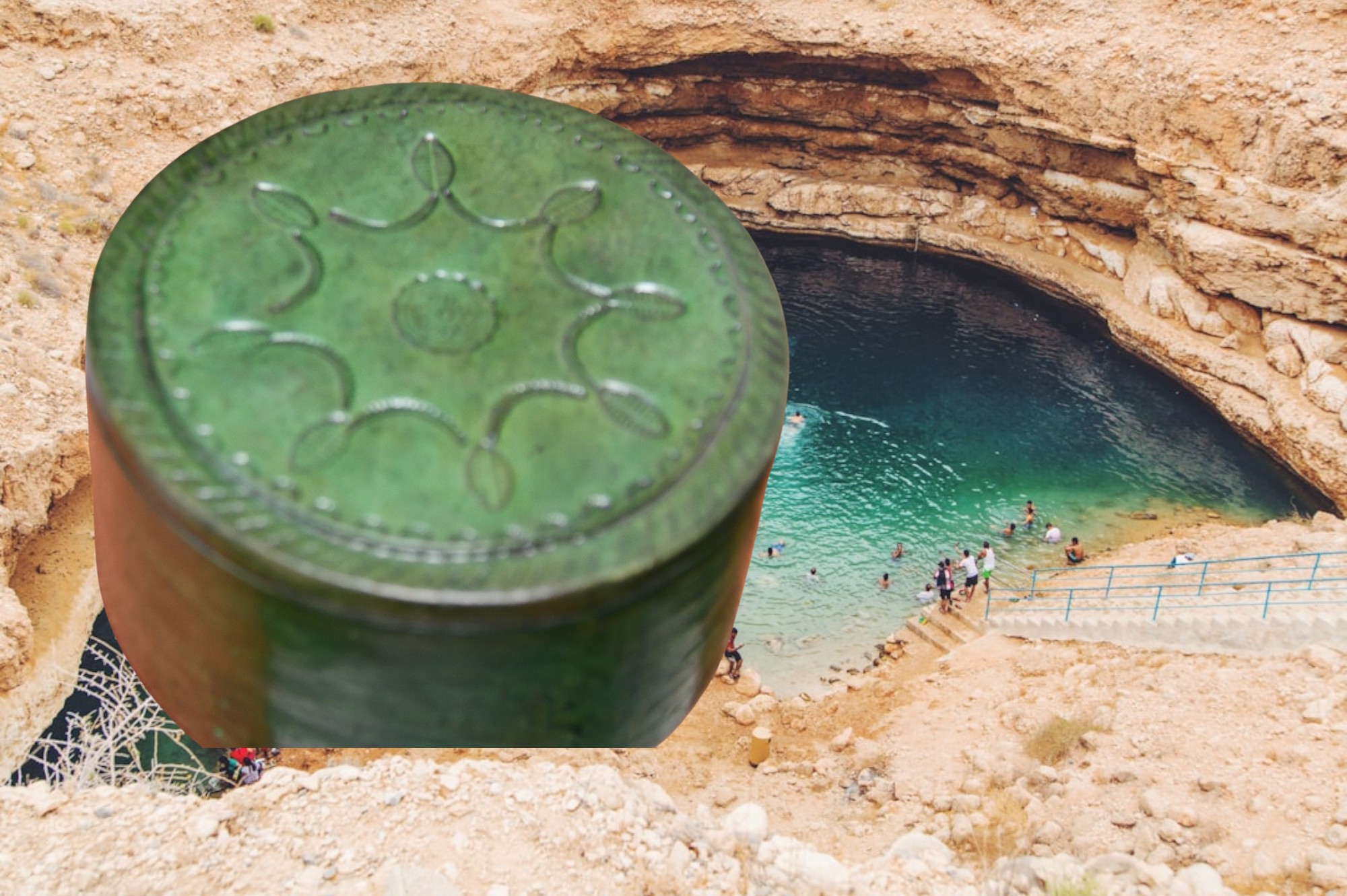 Boite à bijoux en cuir ronde